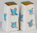 Pearlescent Bluebird Luster Salt & Pepper Shakers