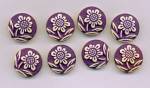 Vintage Plastic Buttons with Raised Flowers
