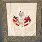 Vintage Silk Pillow Cover From France with Flags