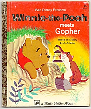 Winnie The Pooh Meets Gopher - Little Golden Book