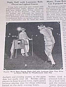 1925 Night Golf/luminous Balls Mag. Article