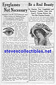 1914 Quack Cure Ad Page - Eyes-beauty