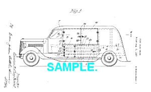 Patent Art: 1930s Fire Hose Truck - Matted