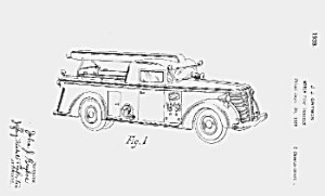 1930s Fire Pumper Patent-matted