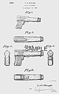 Patent Art: 1930s Pistol Candy Container - Matted