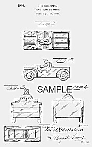 Patent Art: 1940s Army Jeep Candy Container - Matted