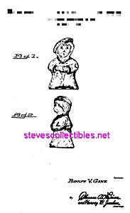 Patent Art: 1940s Shawnee Boy Blue Shaker - Matted