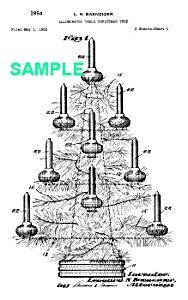 Patent Art: 1950s Bubbling Christmas Light Tree -matted