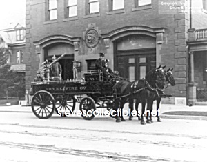C.1911 York, Pa Horse Drawn Fire Engine Photo - 8 X 10