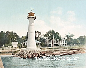 C.1901 Biloxi Lighthouse Mississippi Photo - 8 X 10
