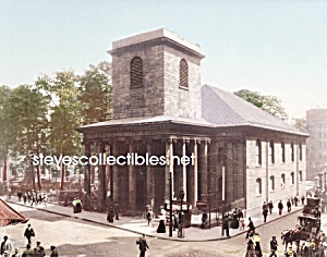 C.1900 Boston Mass. Kings Chapel Photo - 8 X 10