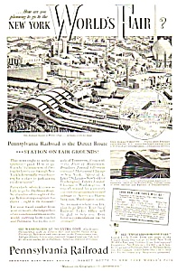 1939 Penn Railroad Ny Worlds Fair Magazine Ad