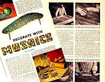 1957 DECORATE WITH MOSAICS Mag. Article