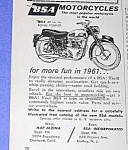 1961 BSA MOTORCYCLE Ad