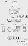 Patent Art: 1930s TRAIN Candy Container - matted