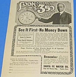 1923 SANTA FE-Illinois Pocket Watches Ad