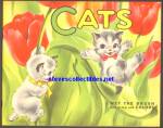 CATS Wet The Brush to Bring COLORING BOOK Saalfield