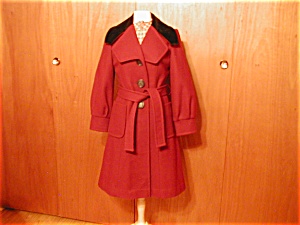 Wool Burgandy Betty Rose Coat