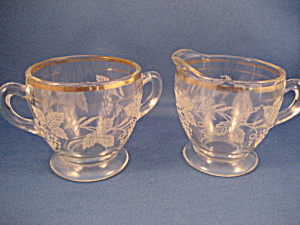 Glass Etched Sugar And Cream