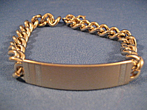 Gold Tone Id Bracelet