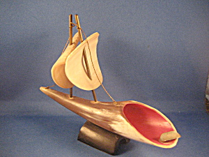 Ash Tray Boat Made Out Of Horn