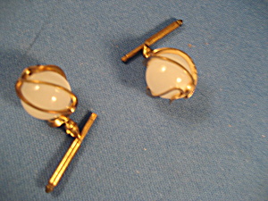 Real Gold And Crystal Cuff Links