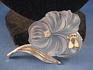 Blue Flower And Fly Brooch
