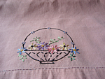 Embroidered Basker TAble Scarf