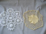 Hand Made Gold and White Round Doilies