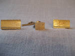 Goldtone Tie Tac and Cuff Links