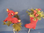 Velvet Reindeer and Boot Decorations