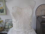 White Lace and Ruffle Prom or Wedding Dress