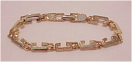 14k Gold Over Sterling Silver Initial G Link Bracelet
