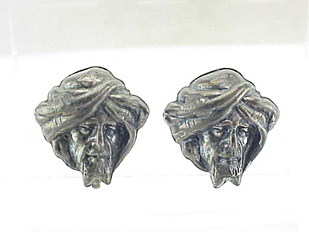 Vintage Thief Of Baghdad Sterling Silver Screwback Earrings