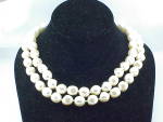VINTAGE DOUBLE STRAND LARGE BAROQUE PEARL NECKLACE