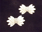 VINTAGE PAIR OF FAUX IVORY AND RHINESTONE SCATTER PIN BROOCHES