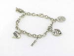 SILVER TONE BRACELET WITH CHARMS HONORING MOTHER AND A MOTHER'S LOVE