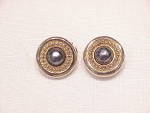 CAROLEE GOLD TONE AND BLACK PEARL CLIP EARRINGS