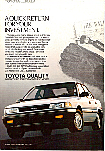 1988 Toyota Corolla Le Ad0765