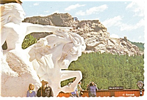 Crazy Horse Model On Visitor's Deck Sd Postcard Cs0160
