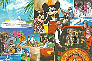 Mickey And Minnie On A Travel Agency Post Card Cs11330