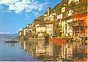 Gandria On Lake Lugano Switzerland Postcard Cs1866