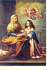 Sta. Ana Y La Virgen, Murillo Postcard Cs1963