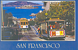 San Francisco Ca Hyde Street Cable Cars Postcard Cs2341