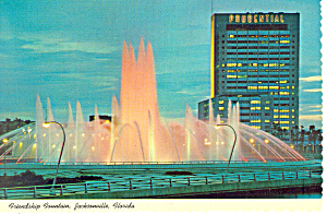 Friendship Fountain Jacksonville Florida Postcard Cs2516