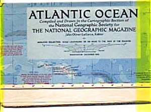 Atlantic Ocean Nat Geo Map 1955 Feb2957
