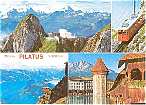 Lucerne Switzerland Views With Pilatus Postcard N0137