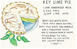 Key Lime Pie Recipe Postcard