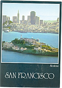 San Francisco Ca Alcatraz And The Bay Large Postcard N0928