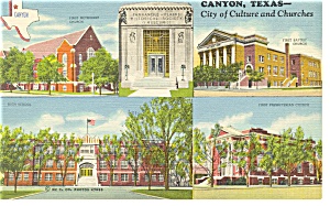 Canton Tx Views Of Three Churches Postcard P10284